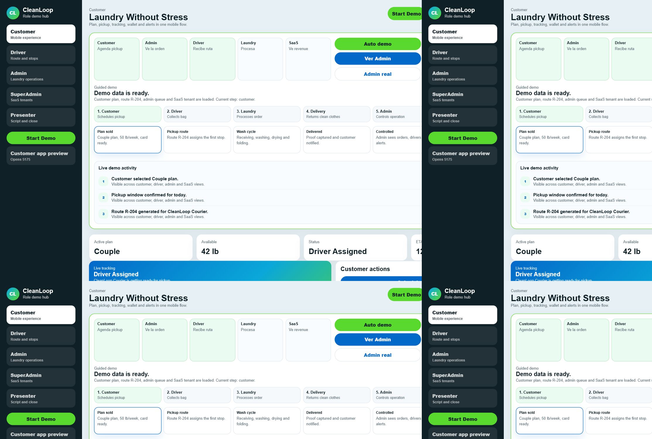 CleanLoop dashboard
