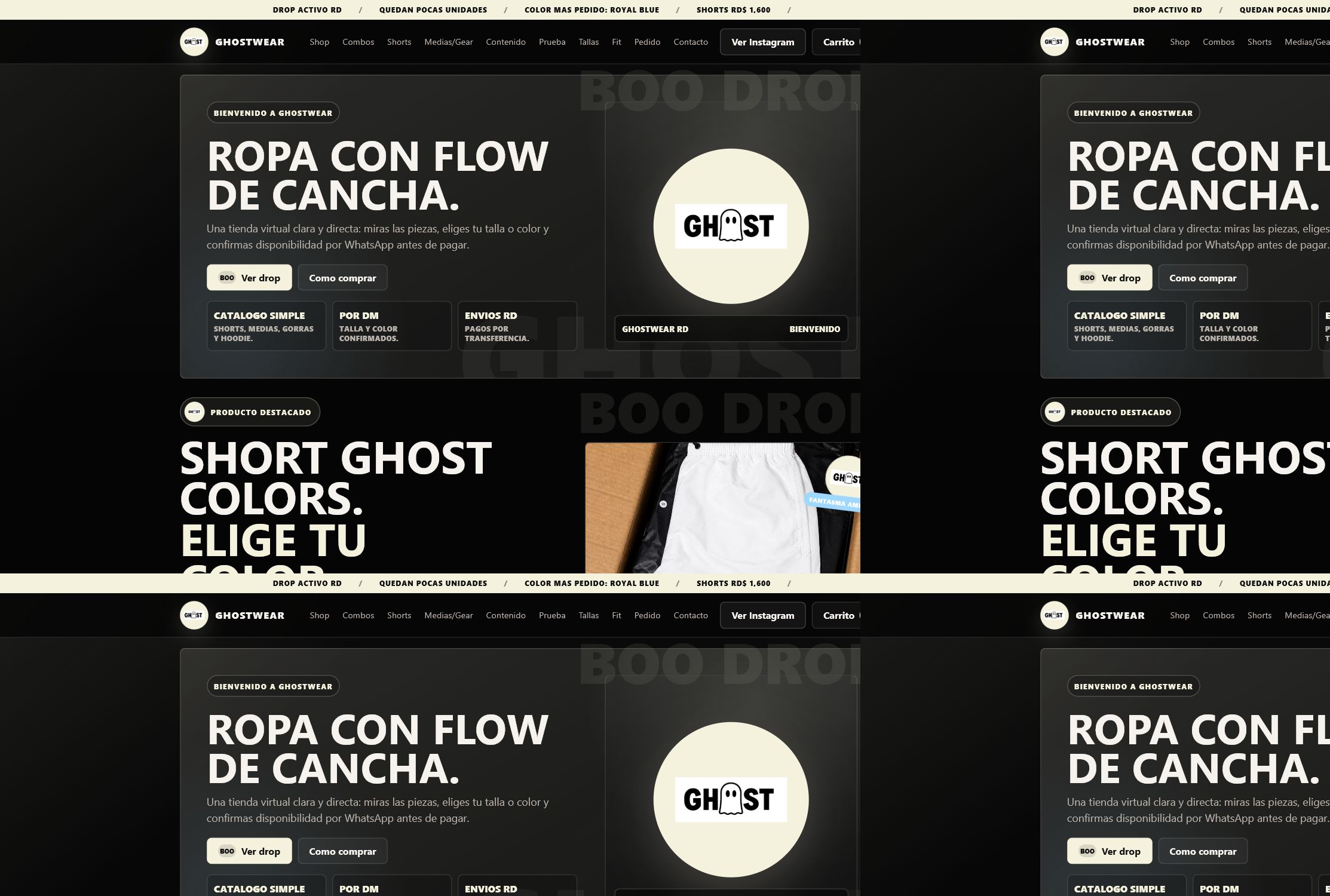 GhostWear storefront screenshot
