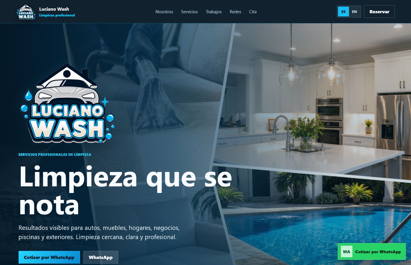 LucianoWash web app